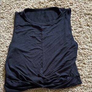 ALO Yoga Black Sleeveless Muscle Tee with Tie Front